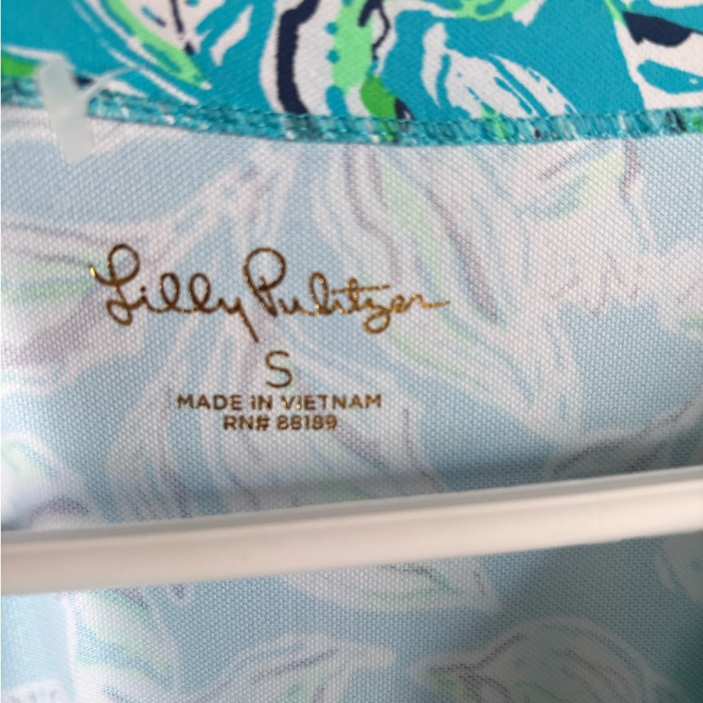 Lilly Pulitzer Blue and Green Floral Dress. 50+SPF Small - Picture 3 of 6